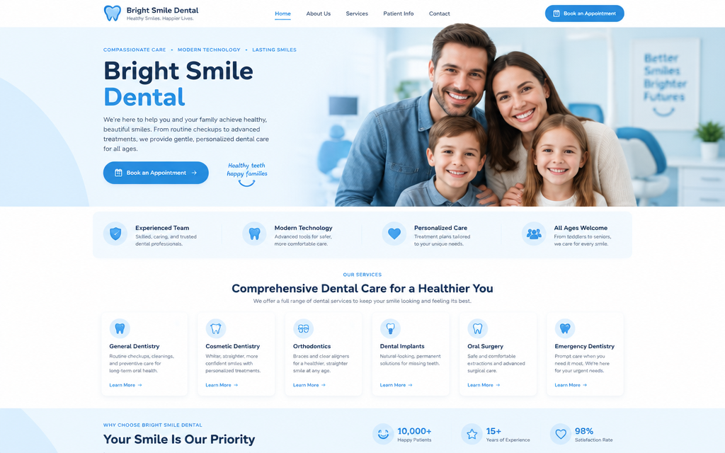 Bright Smile Dental clinic website